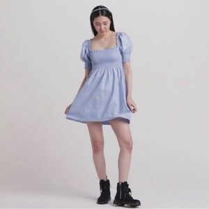Hill House Athena Babydoll Nap Dress XS Baby Blue‎ Shimmer